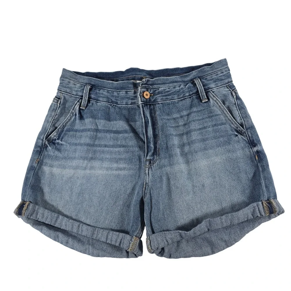 KanCan Women Medium Wash Cuffed Denim Shorts‎ KC7854D Size 29